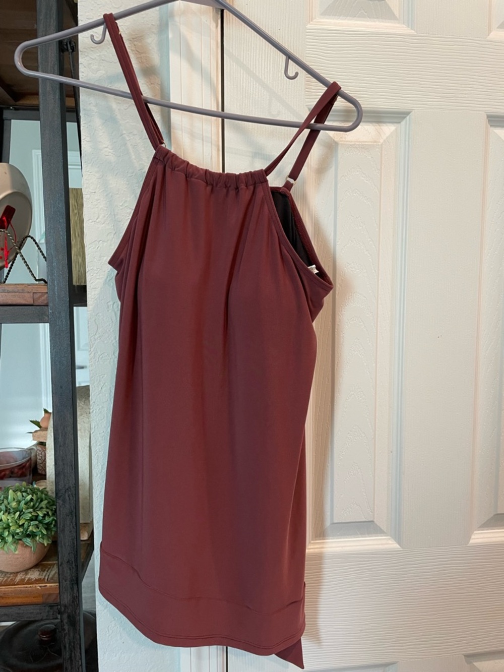 Dreamsuit by Miracle Suit mauve tankini built in padded bra split side size 12